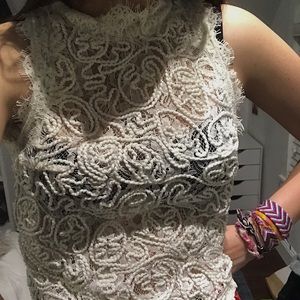Zara Lace High Neck Top